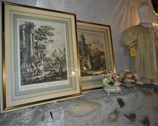 Vintage Hand colored Lithos