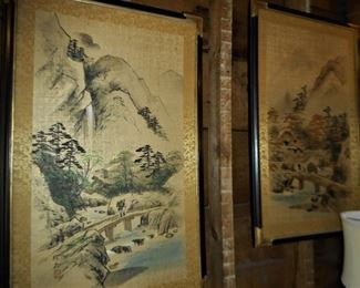 Vintage Oil on Silk - Autumn & Summer by Kei-Seki