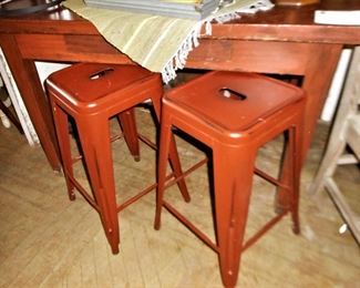 16 Red Industrial 24" Stools