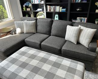 Grey sofa with lounge 8'4" long, 5'3" deep