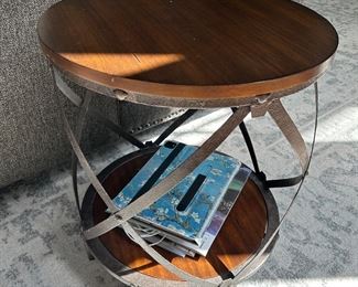 Pair of wood/metal end tables