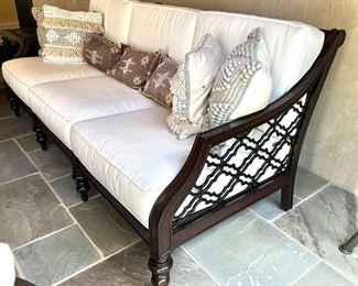 side detail of Tommy Bahama patio sofa. 7'7" long