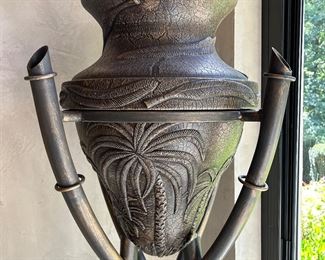 large urn on stand- 5'9" tall