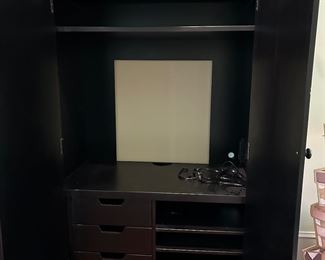 (interior of painted wardrobe)