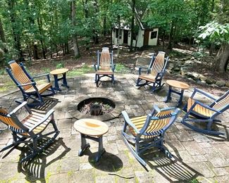 All weather 'Polywood' 6 rockers & 3 end tables