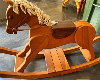 Hand made wood rocking horse