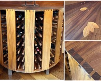 detailing of wine rack. 4'5" wide x 42" tall. 56 bottle capacity