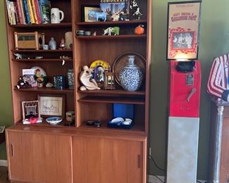 Danish teak bookcase with sliding doors