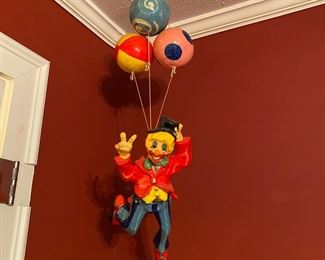 W5 - $25 vintage hanging clown mobile. 