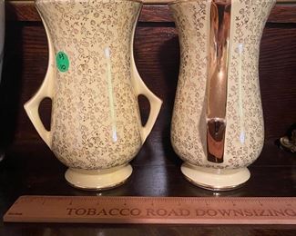 D3 - $10 each. 22k gold and yellow vases. 