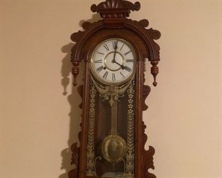 W12 - $75. Wall Clock. Beautiful case - no name on clock face. 