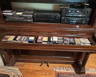 Piano with the "guts" removed. Would be great turned into a bar! Currently used to store audio equipment. Send me your offer if you can move!
