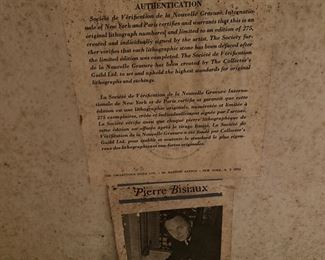 W17 - $100. Signed and # print by Pierre Bisiaux. Measures 30" x 24". 