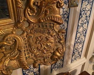 F9 - $95. Large Framed Ornate Mirror. Measures 38" x 34". 