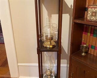 F19 - 3 level display shelf. Measures 8.25" square x 41" tall. 