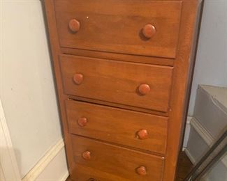 F24 - $60. Small 4 drawer dresser. Measures 20.25" wide x 16.5" deep x 35" tall. 