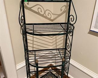 F27 - $20. 3 Tier Metal Shelf. Measures 17" wide x 10" deep x 37" tall. 