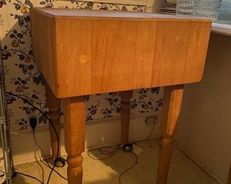 K3 - $500. Storehouse Butcher Block. Measures 24" square x 37" tall. Top does have some minor splitting - Solid butcher block. 