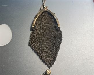 Antique goldwash mesh purse