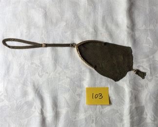 Antique gold wash mesh dance purse