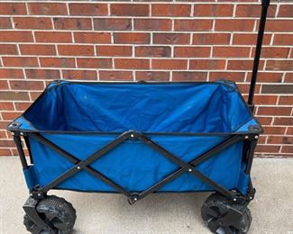 Blue Material And Plastic Folding Utility Cart