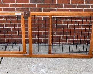 Oversized 70" Wood And Metal Pet Gate