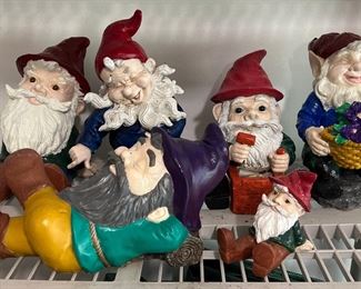 (7) Resin Outdoor Gnome Figurines