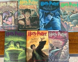 Harry Potter Set Of 7 Hard Back Books With Original Dust Cover 1998 And Up