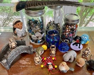 Fairy Garden Lot - Beads, Buttons, Mini Birds, Turtles, Buddhas, And More
