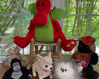 Vintage Stuffed Animals - Jelly Cat, Adventure Dragon, Boyds Bear, Ty Beanie Babies, And More
