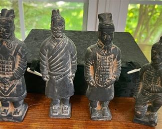 National Geographic Terracotta Chinese Warriors Set Of 4 In Original Box