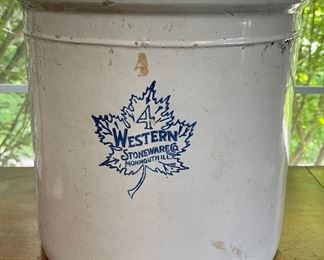 Antique Western Stoneware 4 Gallon Crock (as Is)