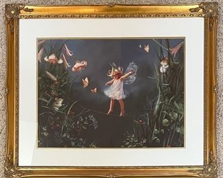 Mary Baxter St Clair In My Secret Garden Fairy Print In Ornate Gold Tone Frame