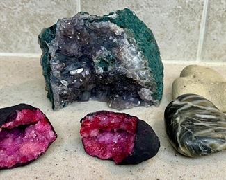 Small Rock Lot - Flourite, Polishes, Heart Shaped, Lab Made Geode
