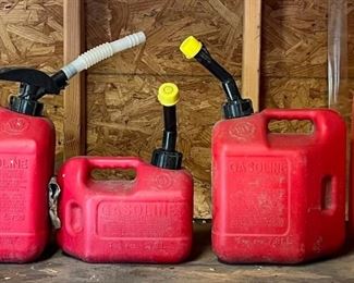 (5) Assorted Gas Cans 1 - 5 Gallon