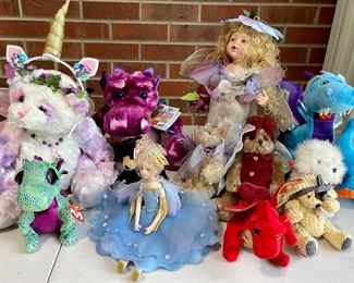 Fairy And Dragon Stuffed Animal And Doll Lot - Fairland Fantasies 98/5000, Ty Beanies, Geppeddo Doll