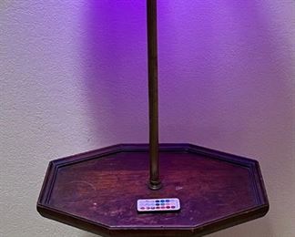 Vintage Tri-leg Table Floor Lamp With White Material Shade And Multicolor Changing Bulb And Remote