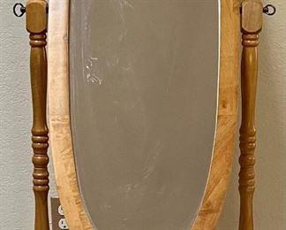 Vintage Oak Oval Cheval Mirror