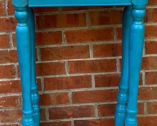 Painted Blue Small Side Table