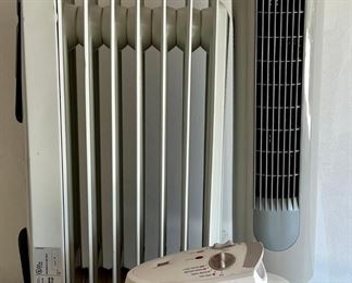 Aloha Breeze 32" Tower Fan With DeLonghi Air Heater And Black And Decker Heater