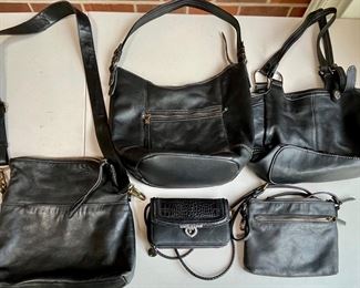 (5) Leather Purses - (1) Brighton, (2) The Sak, (1) Margo, (1) American Leather Co.