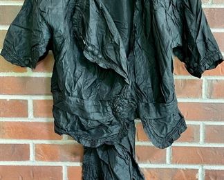 Antique 1800's Black Silk Top With Back Bustle Julias Garfunkle And Co. 