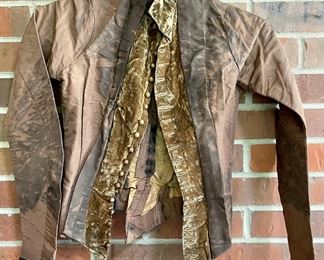 1800's Satin And Crushed Velvet Jacket With Stone Beads