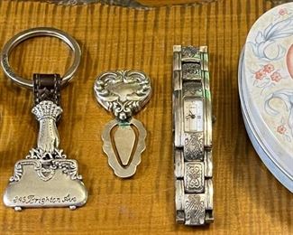 Brighton Lot - Leather Band Bracelet, Watch, Bookmark, And Keychain With Heart Box