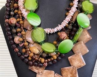 Art Glass, Wood, Bead, And Shell Necklaces - Premier Jewelry