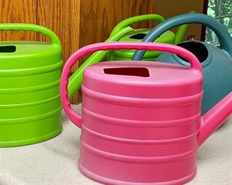 4 Assorted Color Plastic Plant Watering Cans