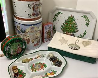 Tins, Trays, Tablecloths And Christmas Ornament