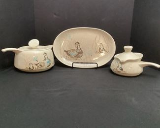 Red Wing Tray, Gravy Bowl And Casserole