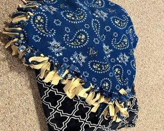 Navy Blue Blanket and a Throw