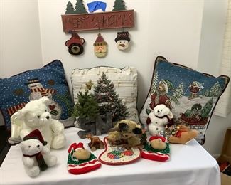 Christmas Bears And Pillows